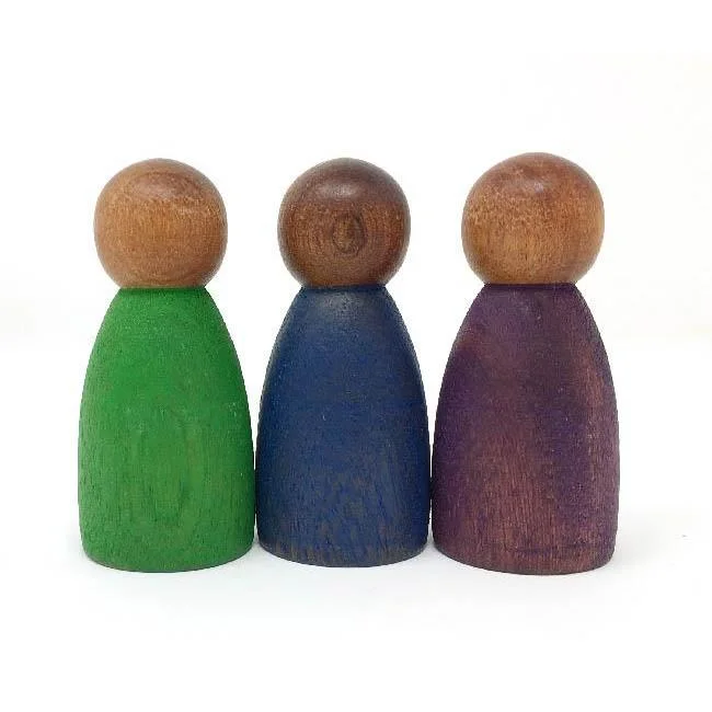 vibrant and colorful wooden toys for toddlers                   Grapat dark cold colour nins 3 pcs