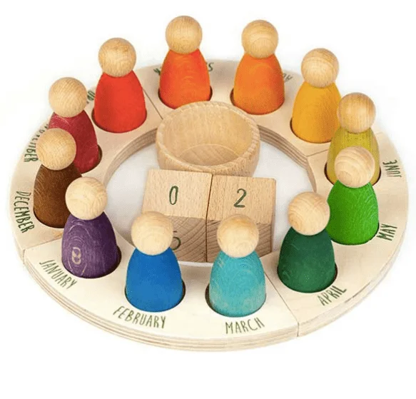 robust and durable wooden toys that are built to last Wooden Rainbow Perpetual Calendar with Peg Figures robust and durable wooden toys that are built to last Wooden Rainbow Perpetual Calendar with Peg Figures