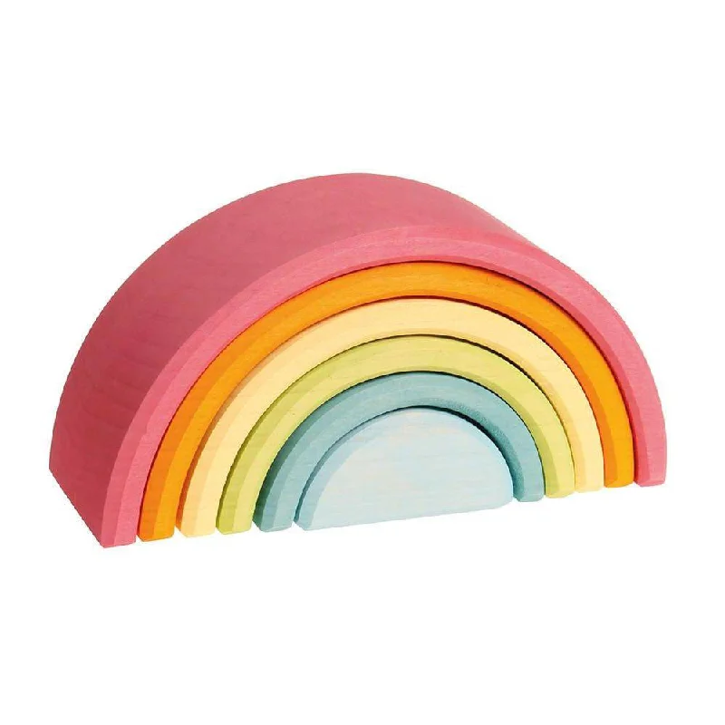 timeless wooden toys                   Pastel Wooden Rainbow Tunnel - 6 Pieces