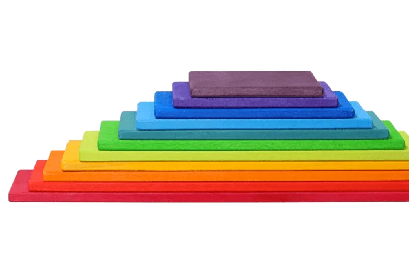 robust and durable wooden toys that are built to last                   Grimm's Rainbow Building Boards