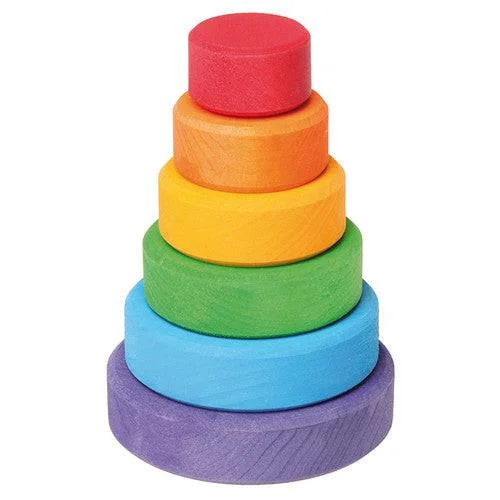 skillfully crafted wooden toys                   Small Wood Rainbow Stacking Tower