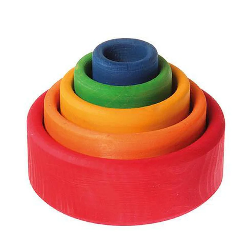 robust and durable wooden toys that are built to last Grimm's stacking rainbow bowls robust and durable wooden toys that are built to last Grimm's stacking rainbow bowls