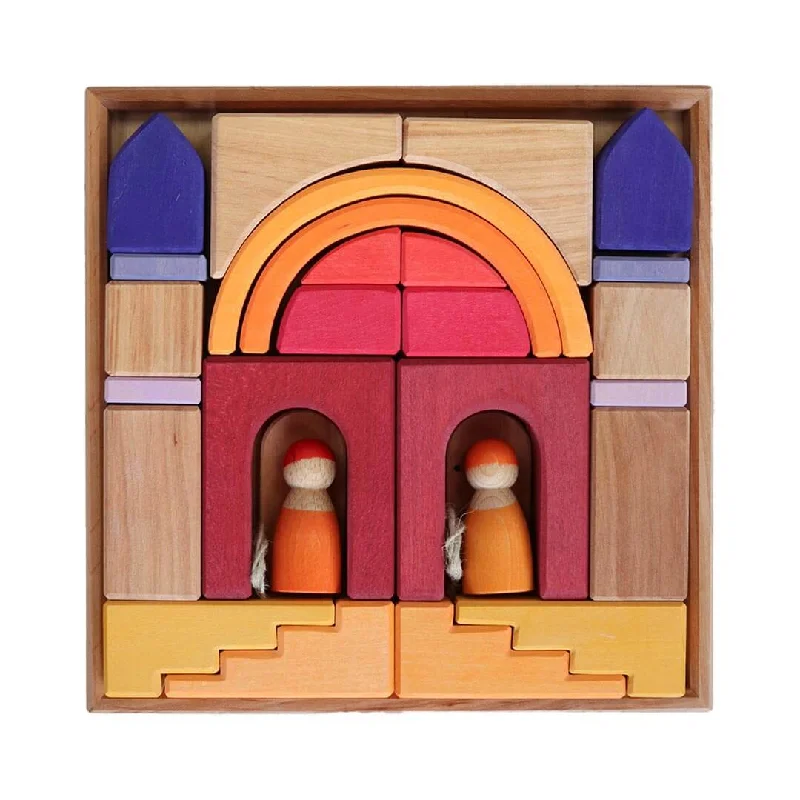 intricately designed wooden toys                 Wooden Building World Desert Sand Set