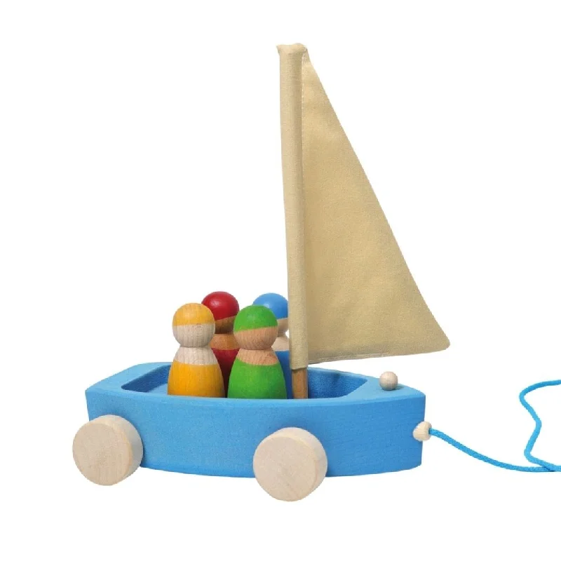 thoughtfully crafted and safe wooden toys                   Wooden Land Yacht and Four Peg Friends