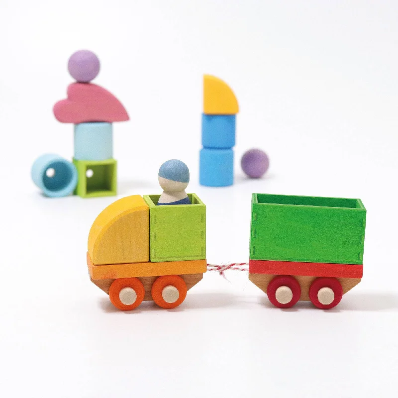 historically inspired wooden toys that teach history                   Wooden Train Building Set