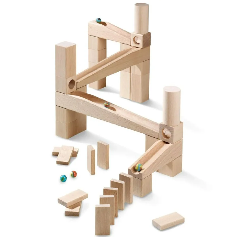 eco-friendly and sustainably made wooden toys                   Wooden Marble Run Starter Set