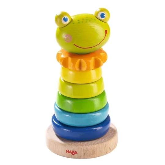 sturdy construction wooden toys                   Haba Pegging game Frog