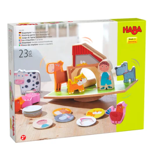play-value packed wooden toys                   HABA Stacking Set Farm Balancing Act