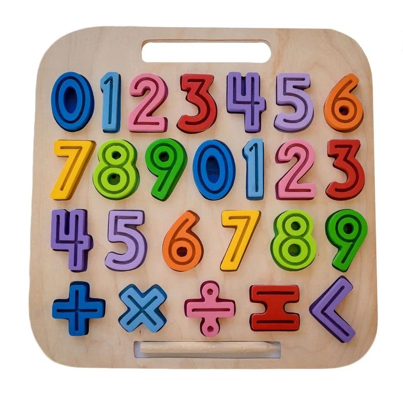 sturdy and long-lasting wooden toys for active play                   Handcarry 123 Number Trace Puzzle