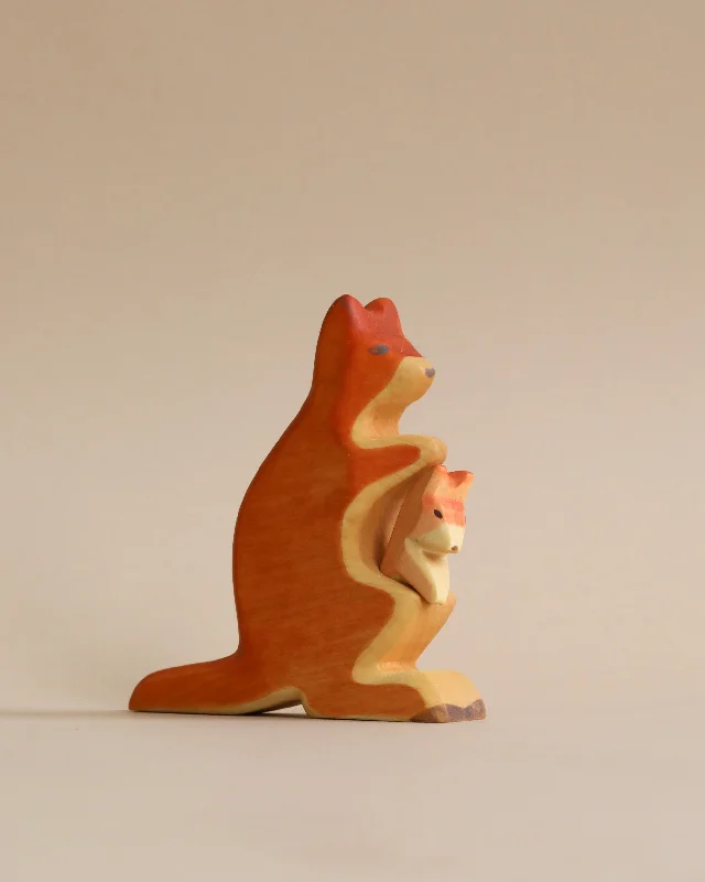 sturdy wooden toys                  Handmade Holzwald Kangaroo With Baby
