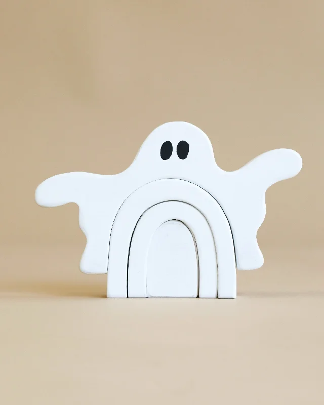 sustainably sourced wooden toys                   Handmade Wooden Ghost Stacker