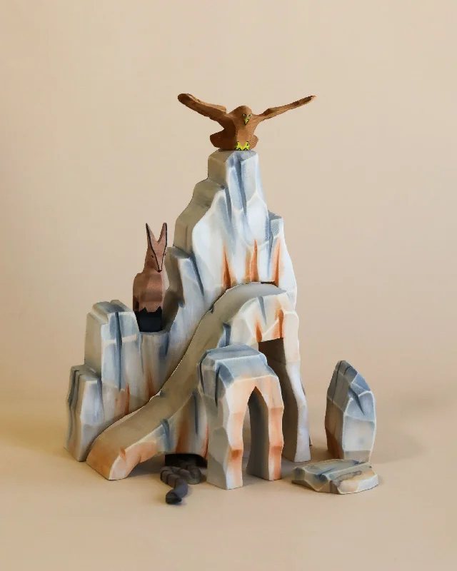 robust and engaging wooden toys for kids                   Handmade Wooden Mountain Cliff Scene