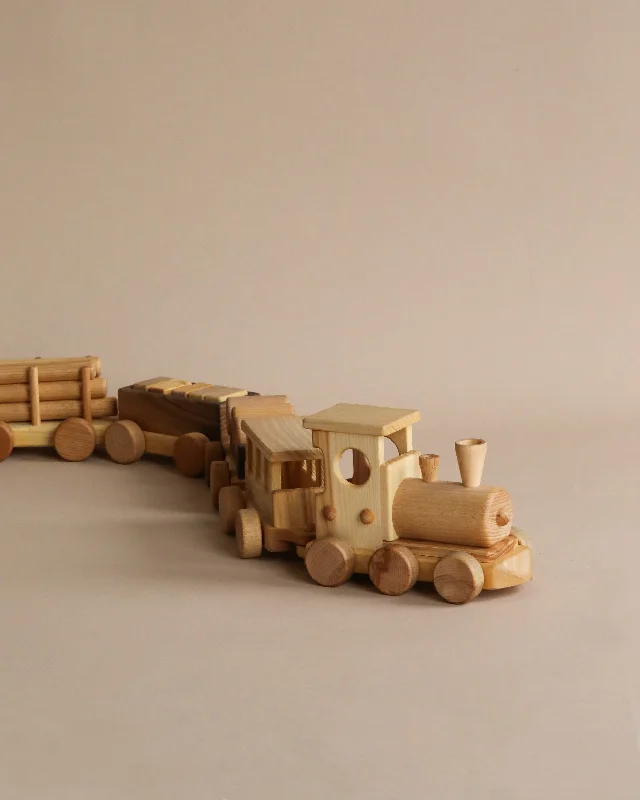 vibrant and colorful wooden toys for toddlers                   Handmade Wooden Train - Extra Long