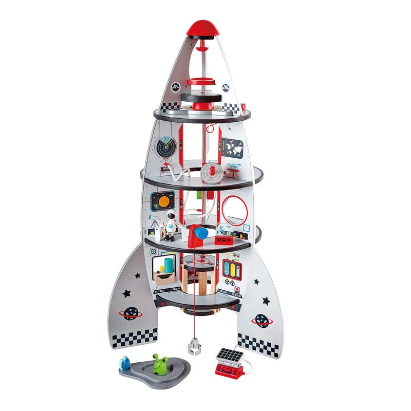 enchanting and whimsical wooden toys for children                   Hape Four-Stage Rocket Ship