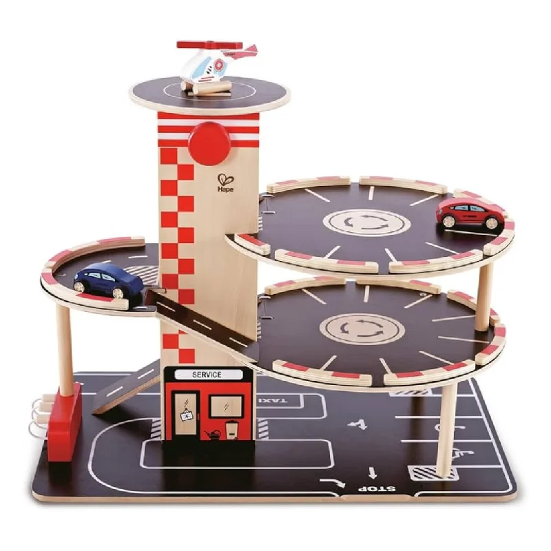 colorful and cheerful wooden toys                   Hape Park n Go Garage Wooden