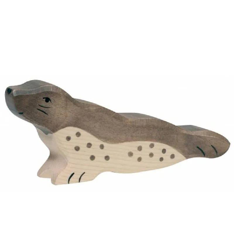 historically accurate and educational wooden toys that teach about cultures Holztiger seal with head forward historically accurate and educational wooden toys that teach about cultures Holztiger seal with head forward