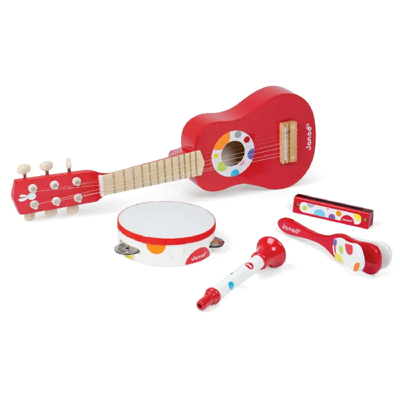 historically inspired wooden toys that teach history                   Janod Confetti Live Music Musical Set
