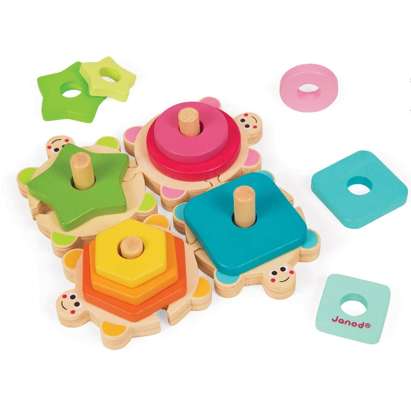 robust and durable wooden toys that withstand the test of time                   Janod I Wood Stackable Turtles