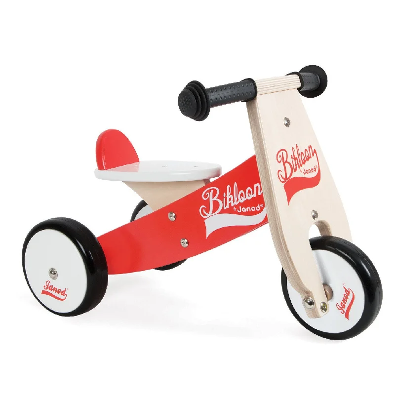 sturdy and reliable wooden toys that provide hours of fun                   Janod Little Bikloon Rouge Red White
