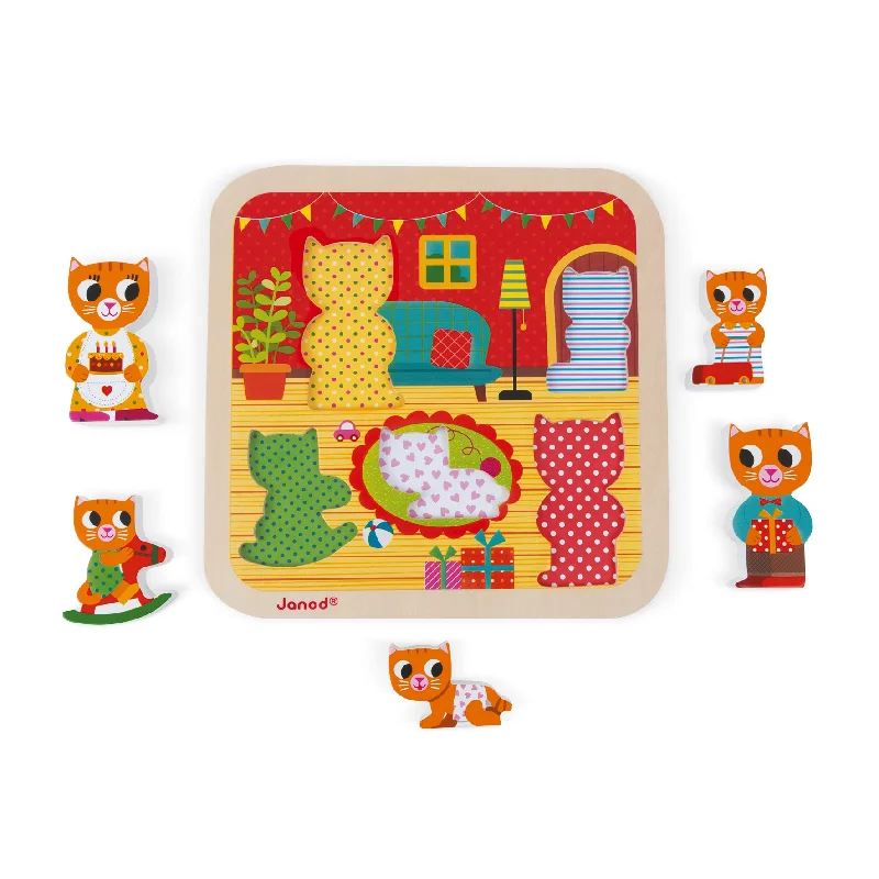 non-toxic wooden toys                   Janod Living Room Chunky Puzzle