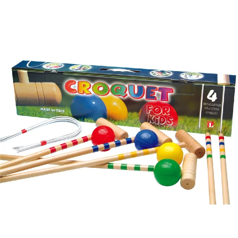 eco-friendly and sustainable wooden toys that promote environmental awareness Children's 4 Player Croquet Set eco-friendly and sustainable wooden toys that promote environmental awareness Children's 4 Player Croquet Set