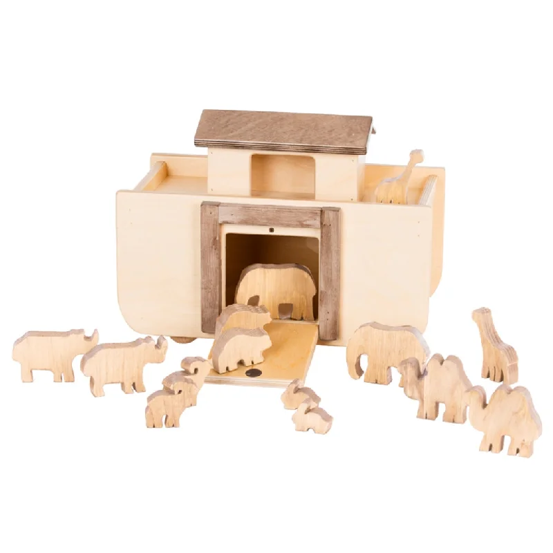 skillfully made wooden toys               Wooden Noah's Ark Play Set