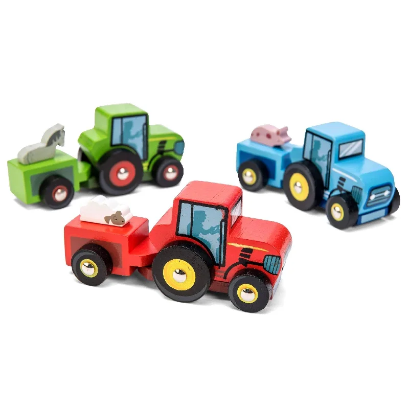classic wooden toys for kids                Le Toy Van Tractor Trails - Wooden Tractor With Trailer - Assorted Colours