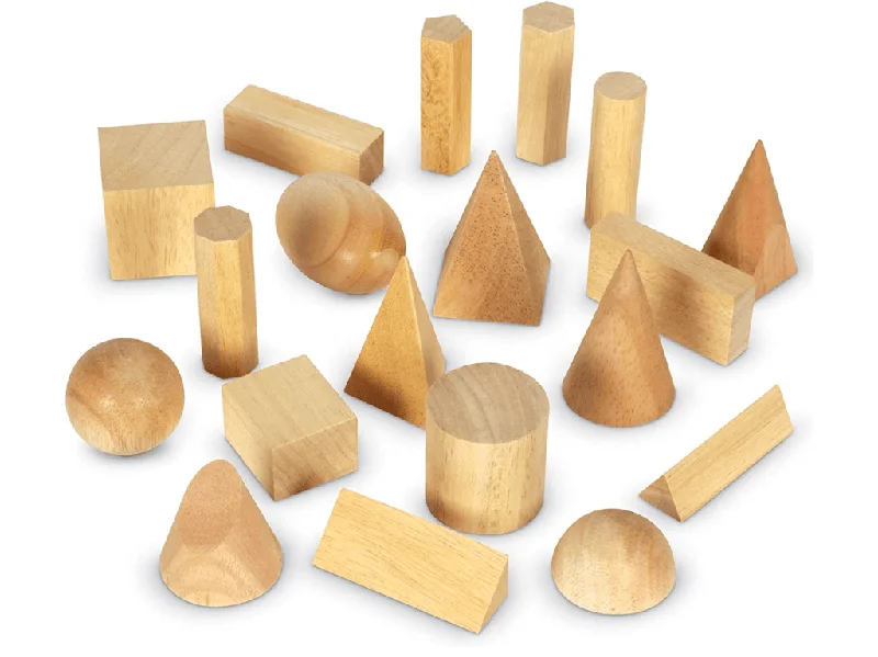 colorful wooden toys for toddlers             Learning Resources Wood Geometric Solids (Set Of 19)