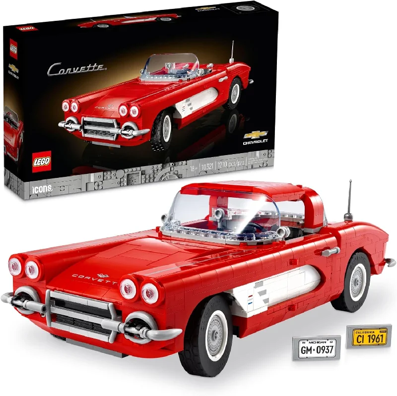 Reflecting popular cultures LEGO themesLEGO 10321 IconsCorvette Model Car Kits - Buildable Classic Corvette Set for Adults, Ages 18 Ideas for Men, Women, Car Lovers