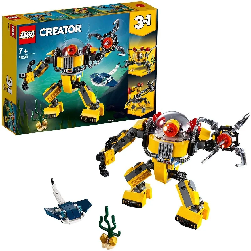 Promoting fine art skills LEGO modelsLEGO CREATOR 3in131090 Underwater Robot Crane and Submarine