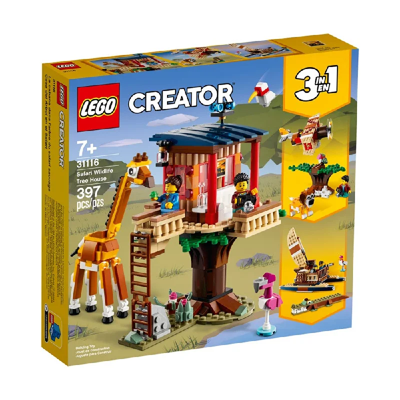 Customizable and personalized LEGO optionsLEGO Creator 3 in 1 Safari Wildlife Tree House Construction Kit 397 Pieces (31116)