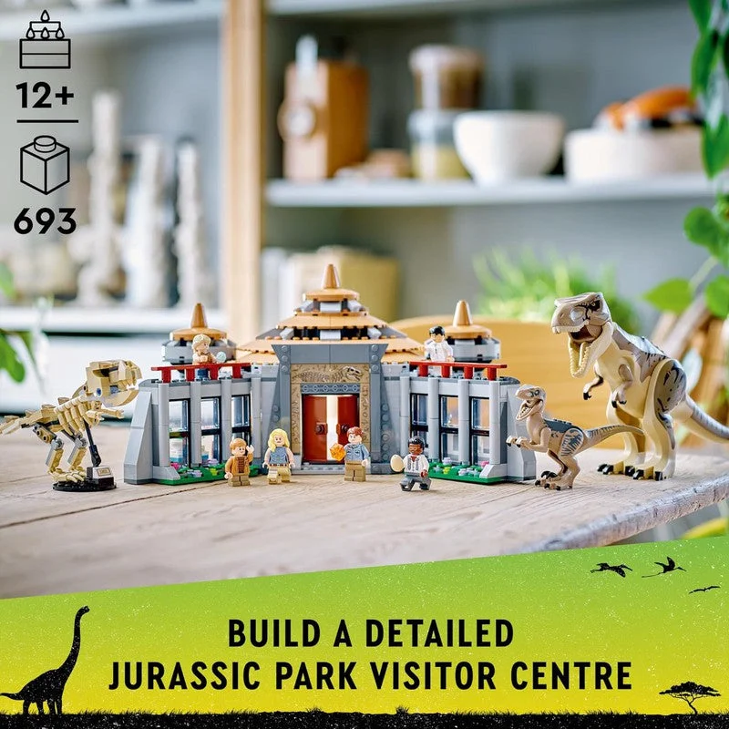 Seamlessly fitting LEGO connectionsLEGO Jurassic Park Visitor Center: T. rex & Raptor Attack 76961 Buildable Dinosaur Toy Building Kit (693 Piece) -m (COD Not Available) -  (COD Not Available)
