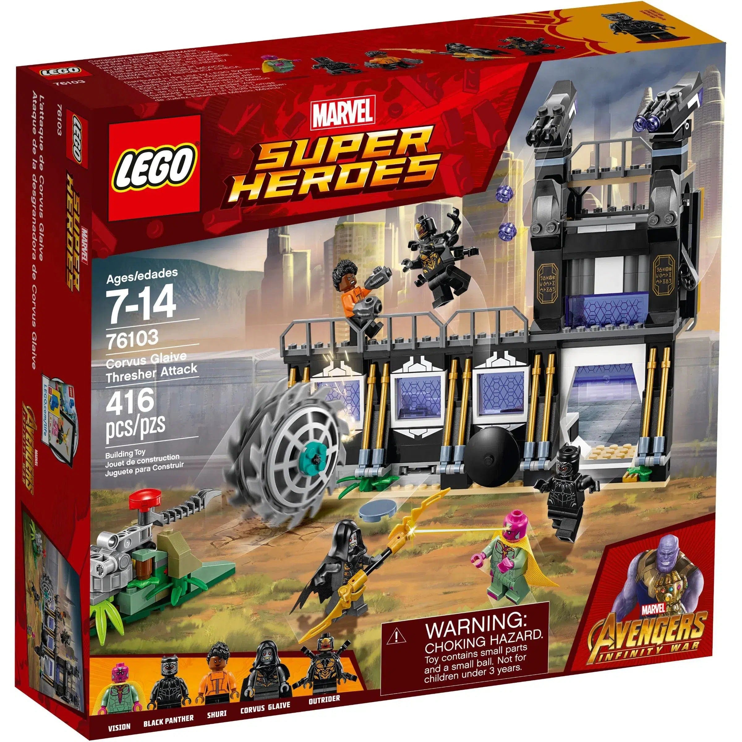 Age-appropriate LEGO toysLEGO [Marvel Super Heroes] - Corvus Glaive Thresher Attack (76103)