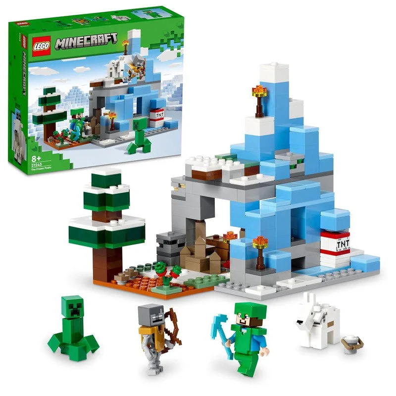 Highly adaptable LEGO creationsLEGO Minecraft The Frozen Peaks 21243 Building Toy Set (304 Pieces)