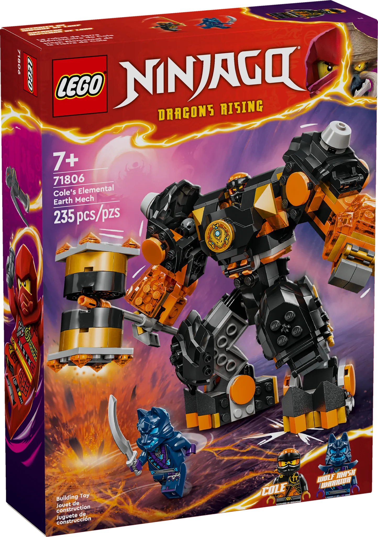 Promoting fine art skills LEGO modelsLego NINJAGO® Cole’s Elemental Earth Mech Toy 71806