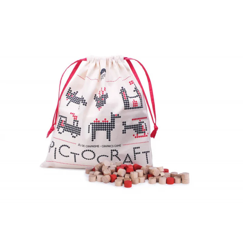 beautiful and detailed wooden toys that inspire creativity                   Les Jouets Libres Pictocraft Natural & Red
