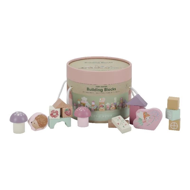 eco-friendly and sustainably made wooden toys                   Little Dutch Wooden Building Blocks - Fairy Garden