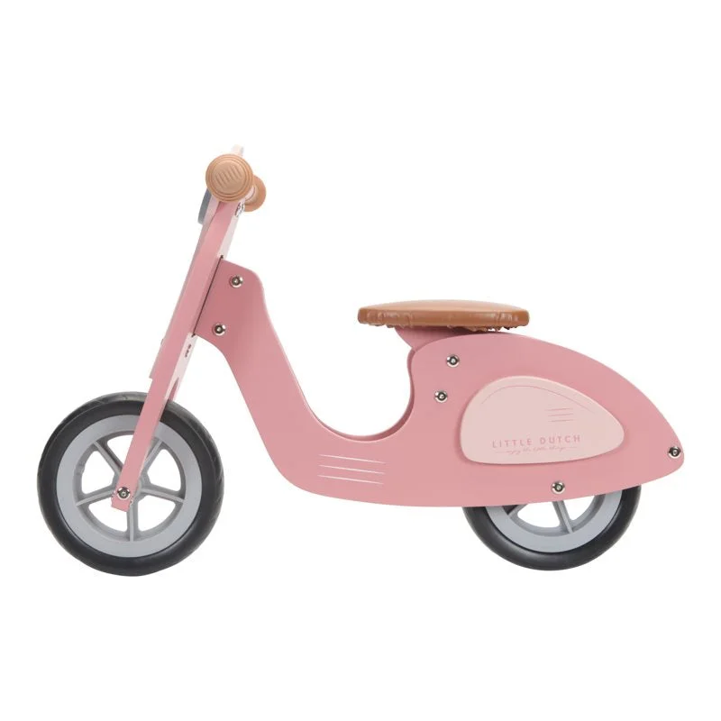 beautiful and detailed wooden toys that inspire creativity                   Little Dutch Wooden Scooter - Pink