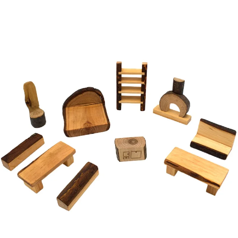 safe and durable wooden toys                   Shire Dollhouse Branch Furniture Set