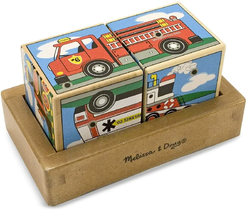 enchanting and magical wooden toys that spark the imagination                   Melissa & Doug 11272 Vehicles Sound Blocks 6-in-1 Puzzle With Wooden Tray