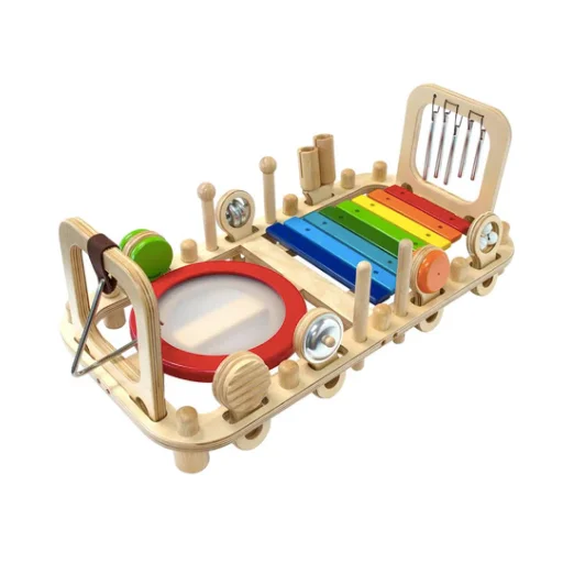 safe and child-appropriate wooden toys for different stages of development                   Melody Mix Wall Bench
