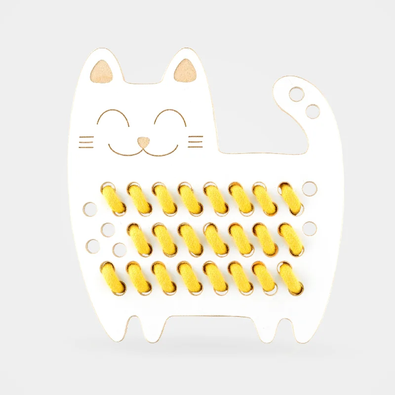 non-toxic wooden toys                   Milin Sophia The Cat – Wooden Montessori Lacing Toy