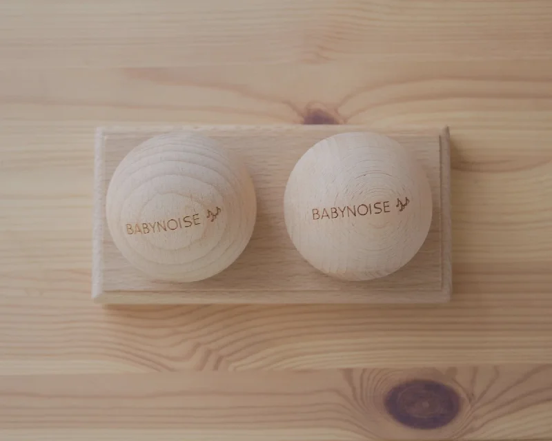 safe and non-toxic wooden toys that parents can trust                   Mini Orb Shakers | With Stand