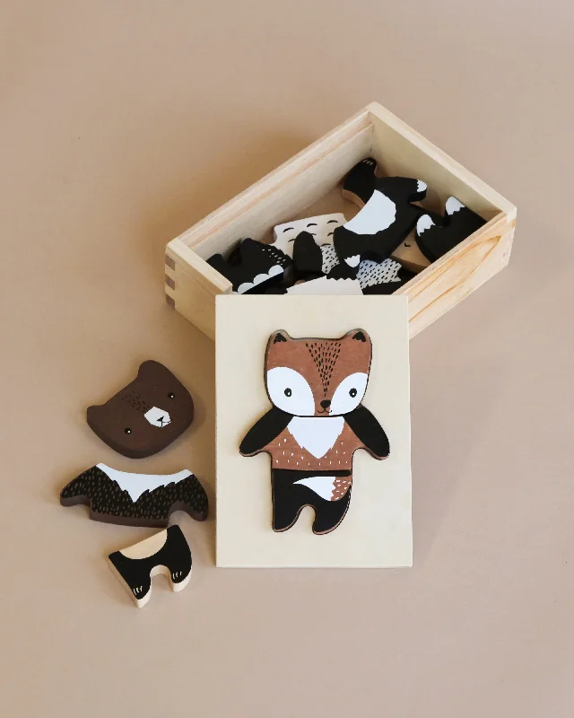 vibrant and colorful wooden toys for toddlers                   Mix & Match Animal Tiles