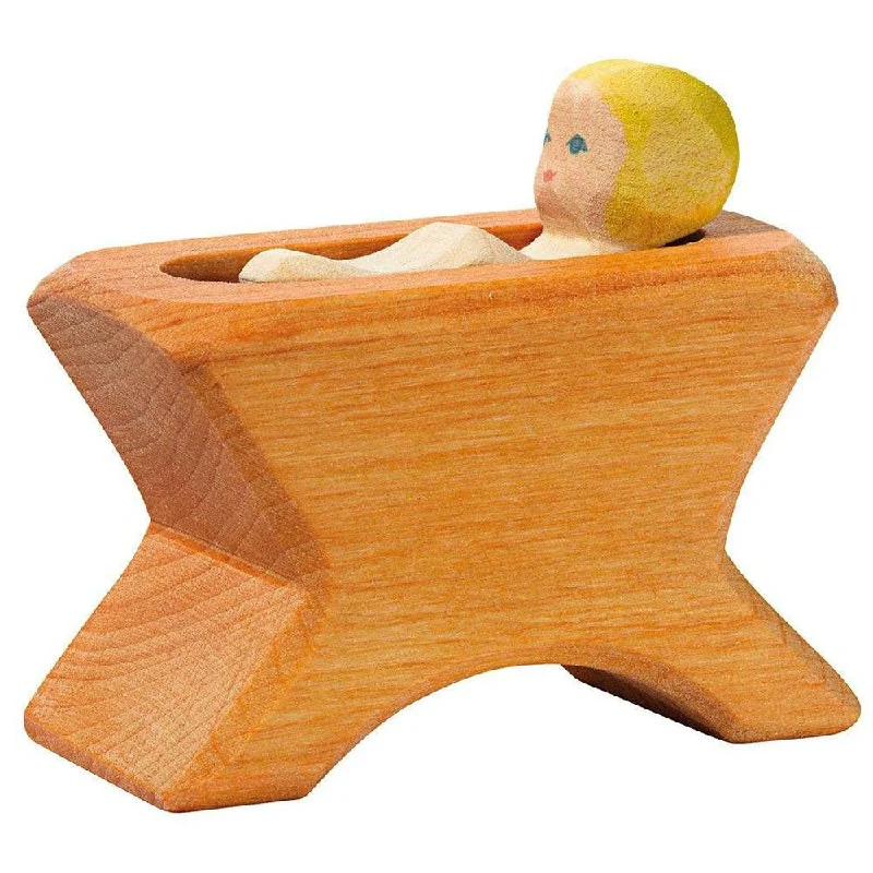 non-toxic wooden toys                   Ostheimer Nativity Crib with Infant