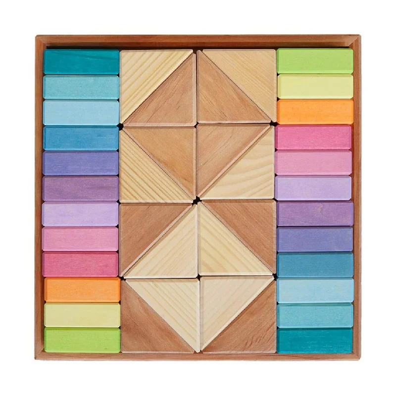historically inspired wooden toys that teach history                   Pastel Duo Wooden Block Set