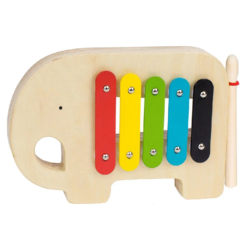 educational wooden toys                   Petit Collage Wooden Elephant Musical Xylophone