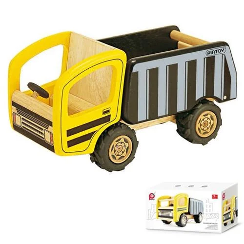 sturdy and durable wooden toys for rough play                   Pintoy Dumper Truck