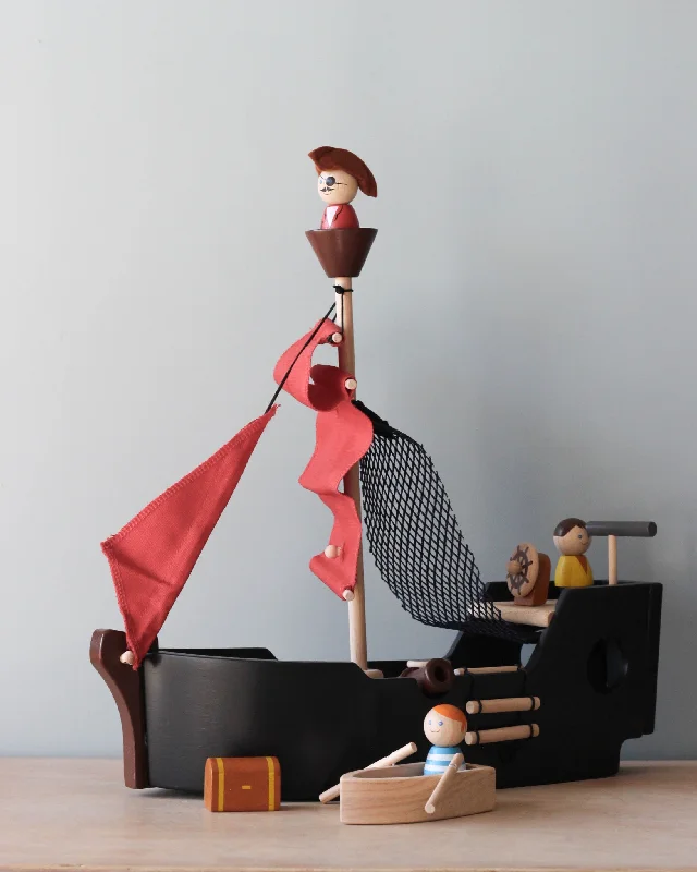 sturdy and durable wooden toys for rough play                   Pirate Ship Set