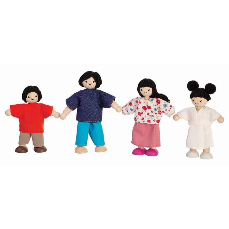 eco-friendly wooden toys                   Dollhouse Family Dolls - Asian